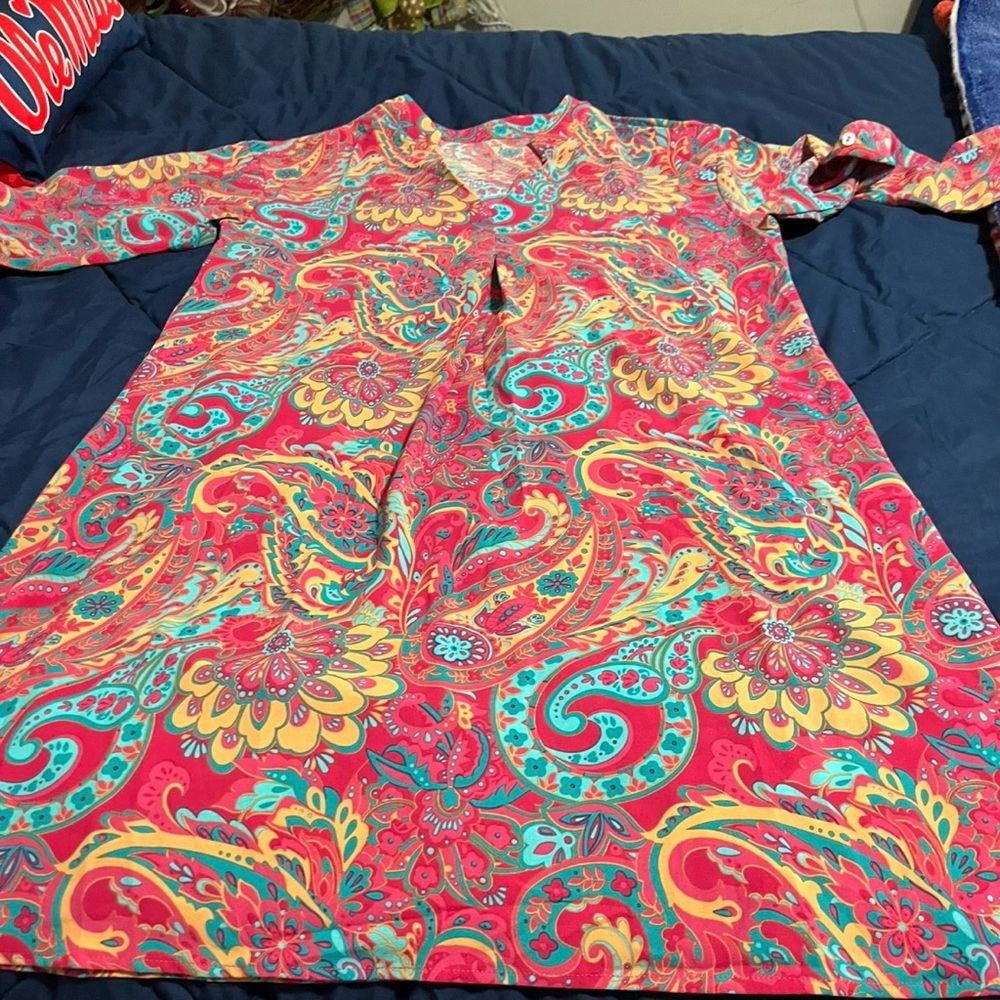 Vibrant Paisley Print Dress